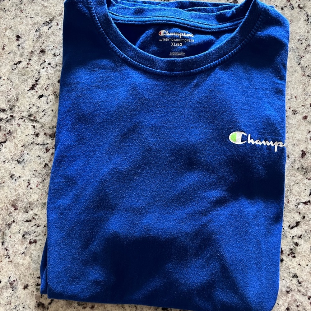 Champion Royal Blue Crewneck t-shirt with Script Logo